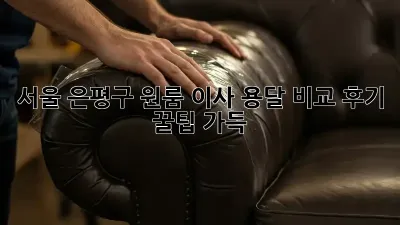 서울 은평구 원룸 이사, 용달 비교 후기: 꿀팁 가득!